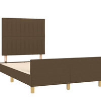 Bettgestell ohne Matratze Dunkelbraun 120x190 cm Stoff