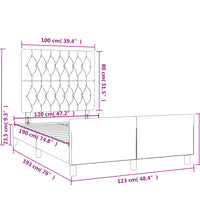 Bettgestell ohne Matratze Hellgrau 120x190 cm Stoff