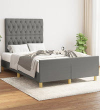 Bettgestell ohne Matratze Dunkelgrau 120x190 cm Stoff