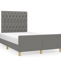 Bettgestell ohne Matratze Dunkelgrau 120x190 cm Stoff