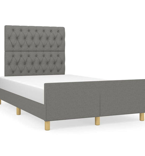 Bettgestell ohne Matratze Dunkelgrau 120x190 cm Stoff