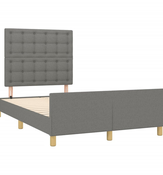 Bettgestell ohne Matratze Dunkelgrau 120x190 cm Stoff