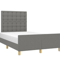Bettgestell ohne Matratze Dunkelgrau 120x190 cm Stoff