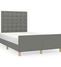 Bettgestell ohne Matratze Dunkelgrau 120x190 cm Stoff