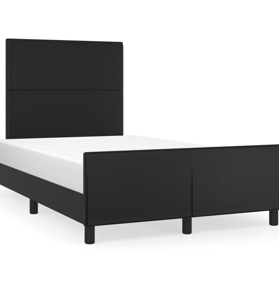 Bettgestell ohne Matratze Schwarz 120x190 cm Kunstleder