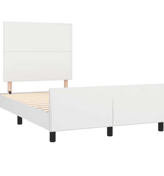 Bettgestell ohne Matratze Weiß 120x190 cm Kunstleder