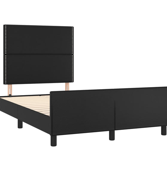 Bettgestell ohne Matratze Schwarz 120x190 cm Kunstleder