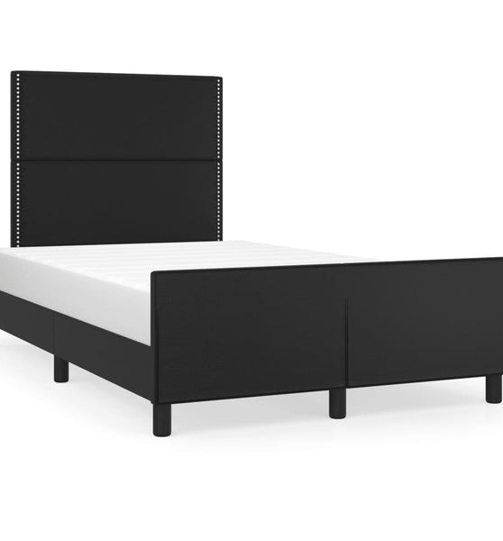 Bettgestell ohne Matratze Schwarz 120x190 cm Kunstleder