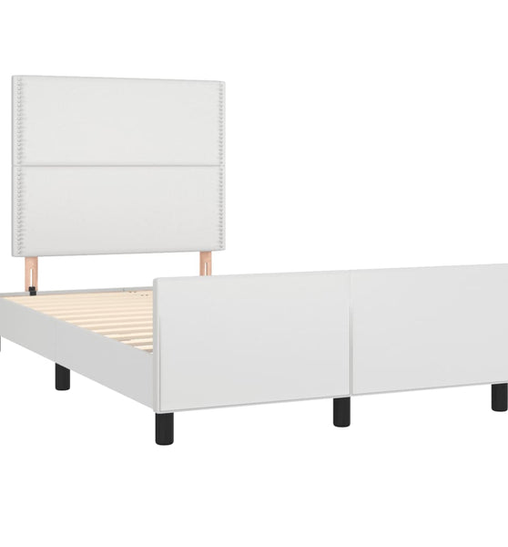 Bettgestell ohne Matratze Weiß 120x190 cm Kunstleder