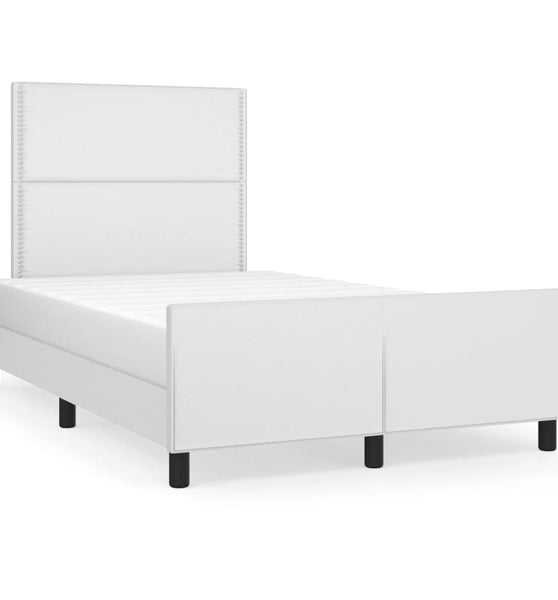 Bettgestell ohne Matratze Weiß 120x190 cm Kunstleder