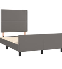 Bettgestell ohne Matratze Grau 120x190 cm Kunstleder