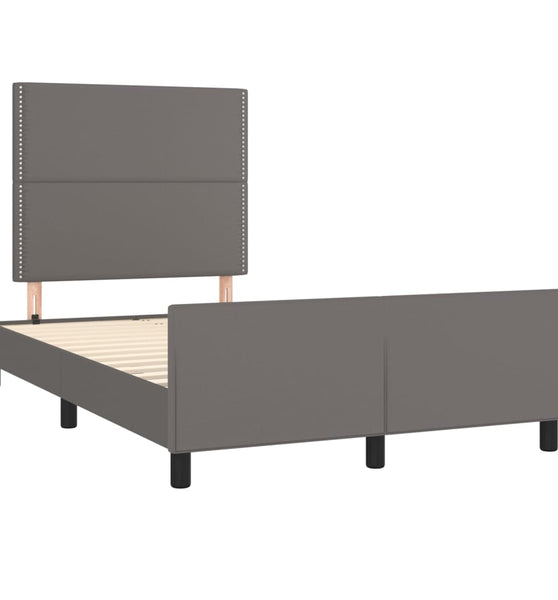 Bettgestell ohne Matratze Grau 120x190 cm Kunstleder