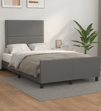 Bettgestell ohne Matratze Grau 120x190 cm Kunstleder