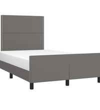 Bettgestell ohne Matratze Grau 120x190 cm Kunstleder