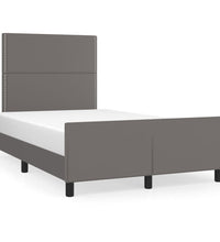 Bettgestell ohne Matratze Grau 120x190 cm Kunstleder