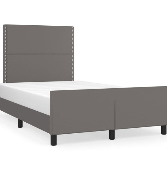 Bettgestell ohne Matratze Grau 120x190 cm Kunstleder