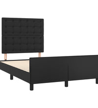 Bettgestell ohne Matratze Schwarz 120x190 cm Kunstleder