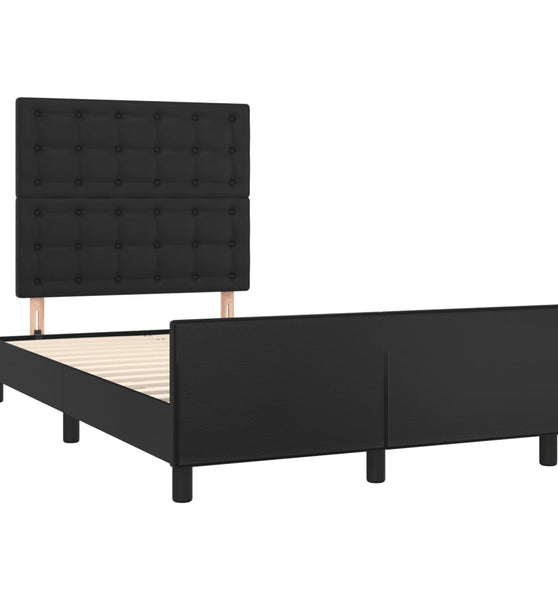 Bettgestell ohne Matratze Schwarz 120x190 cm Kunstleder