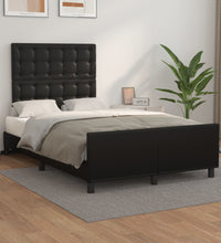 Bettgestell ohne Matratze Schwarz 120x190 cm Kunstleder