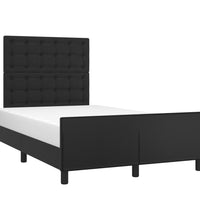 Bettgestell ohne Matratze Schwarz 120x190 cm Kunstleder