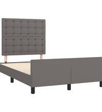 Bettgestell ohne Matratze Grau 120x190 cm Kunstleder