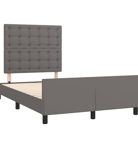 Bettgestell ohne Matratze Grau 120x190 cm Kunstleder