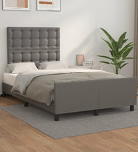 Bettgestell ohne Matratze Grau 120x190 cm Kunstleder
