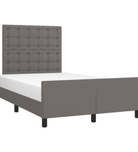 Bettgestell ohne Matratze Grau 120x190 cm Kunstleder