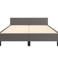 Bettgestell ohne Matratze Grau 120x190 cm Kunstleder