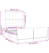 Bettgestell ohne Matratze Grau 120x190 cm Kunstleder