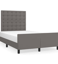 Bettgestell ohne Matratze Grau 120x190 cm Kunstleder