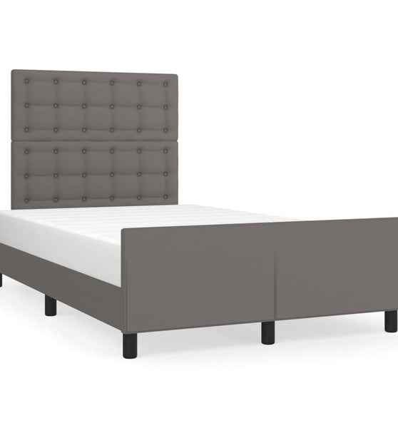 Bettgestell ohne Matratze Grau 120x190 cm Kunstleder