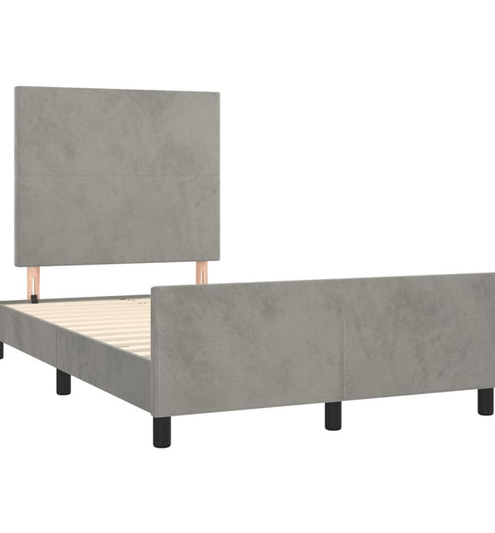 Bettgestell ohne Matratze Hellgrau 120x190 cm Samt