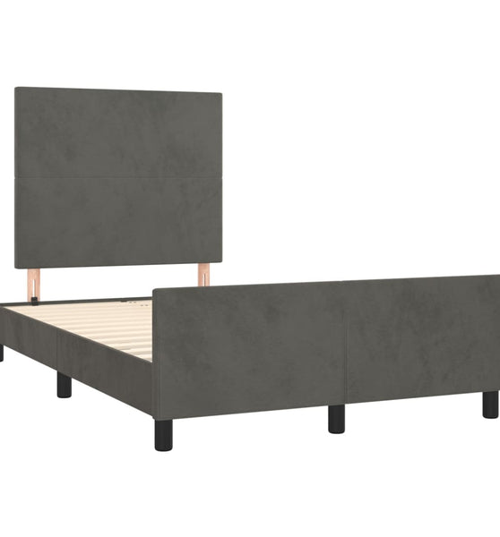 Bettgestell ohne Matratze Dunkelgrau 120x190 cm Samt