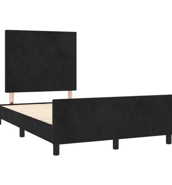 Bettgestell ohne Matratze Schwarz 120x190 cm Samt