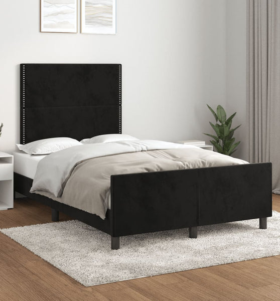 Bettgestell ohne Matratze Schwarz 120x190 cm Samt