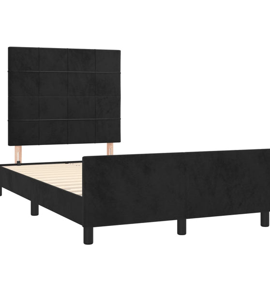 Bettgestell ohne Matratze Schwarz 120x190 cm Samt