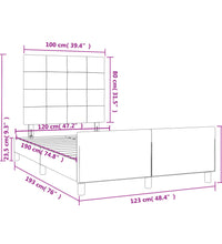 Bettgestell ohne Matratze Schwarz 120x190 cm Samt