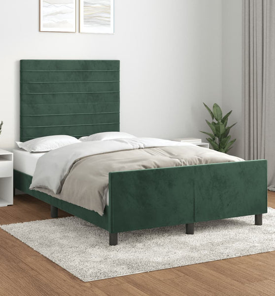 Bettgestell ohne Matratze Dunkelgrün 120x190 cm Samt