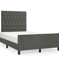 Bettgestell ohne Matratze Dunkelgrau 120x190 cm Samt