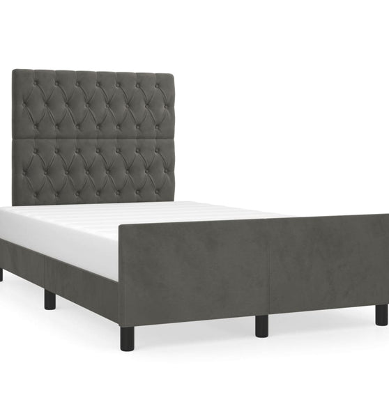 Bettgestell ohne Matratze Dunkelgrau 120x190 cm Samt