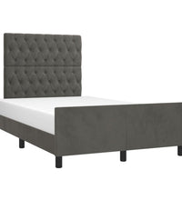 Bettgestell ohne Matratze Dunkelgrau 120x190 cm Samt