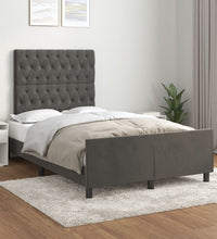 Bettgestell ohne Matratze Dunkelgrau 120x190 cm Samt