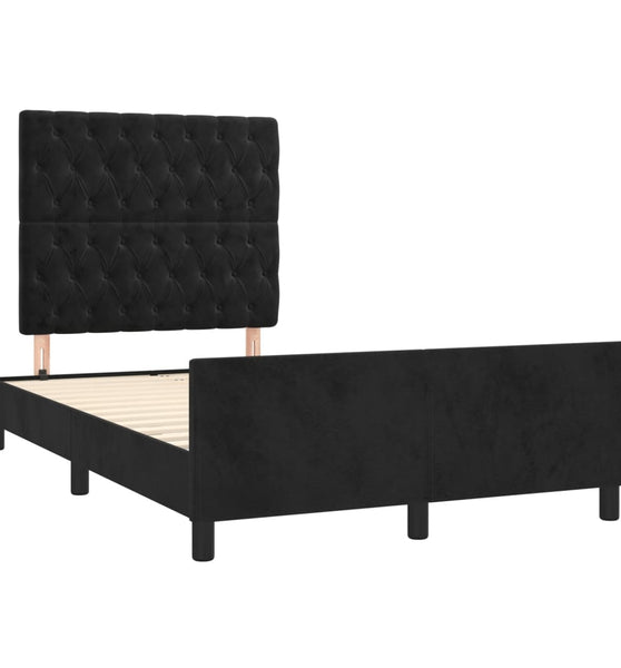 Bettgestell ohne Matratze Schwarz 120x190 cm Samt