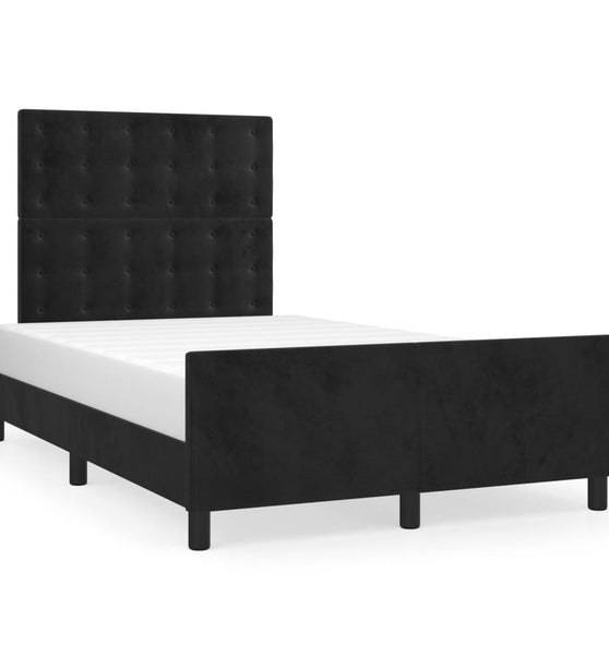 Bettgestell ohne Matratze Schwarz 120x190 cm Samt