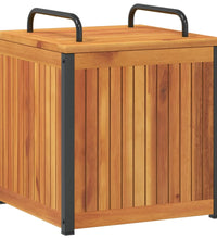 Gartenbox 45x45x45/53 cm Massivholz Akazie und Stahl