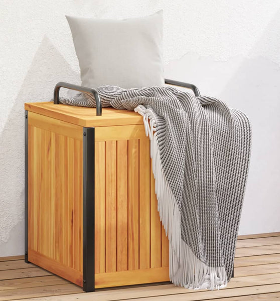 Gartenbox 45x45x45/53 cm Massivholz Akazie und Stahl