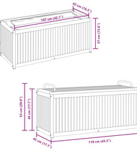 Gartenbox 110x45x42/53 cm Massivholz Akazie und Stahl