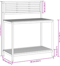 Garten-Arbeitstisch 90x50x110 cm Massivholz Akazie und Stahl