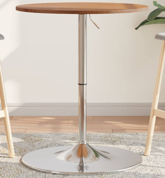 Bartisch Hellbraun Ø60x89,5 cm Massivholz Eiche